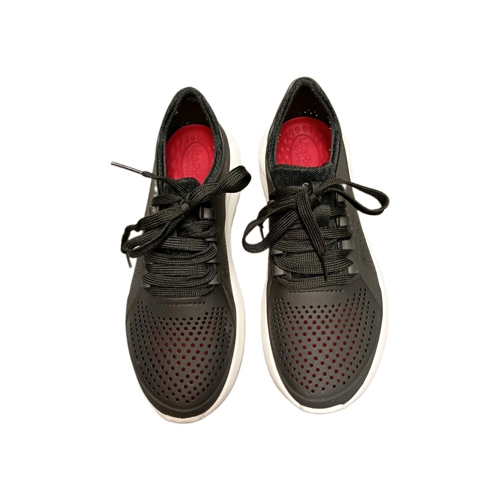 Crocs LiteRide Pacer Black Lace Up Comfort Sneakers 205234 Mens 6 Womens 8